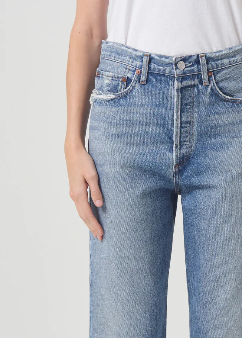 Agolde 90'S Crop Mid Rise Loose Straight In Hooked