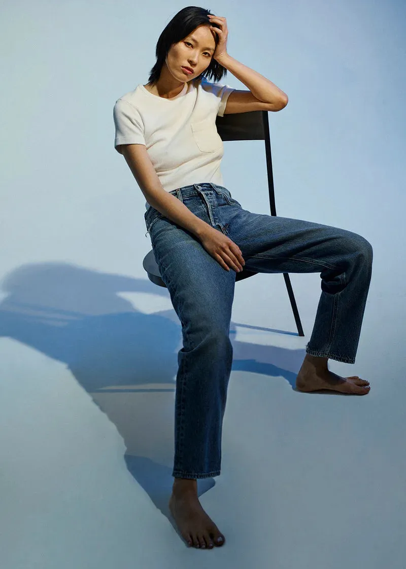 Agolde 90'S Crop Mid Rise Loose Straight In Hooked