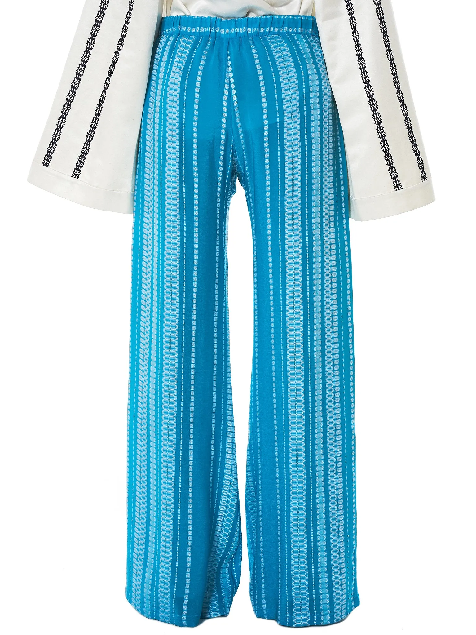 'Alcestes' Textured Silk Trouser (CLTR120-ALCESTES-AQUA)