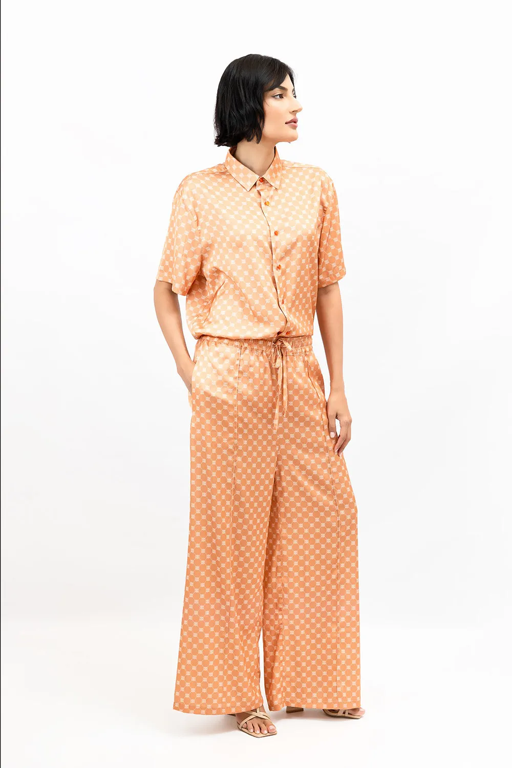 Apricot Crush Satin Sahara Trousers
