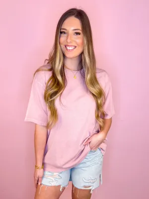 Basically Fun Relaxed T-Shirt-Pink Lemonade