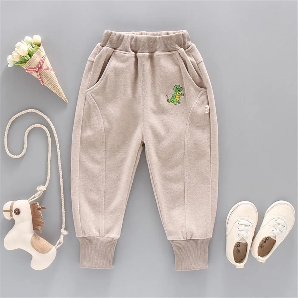 Boys Dinosaur Solid Pocket Pants