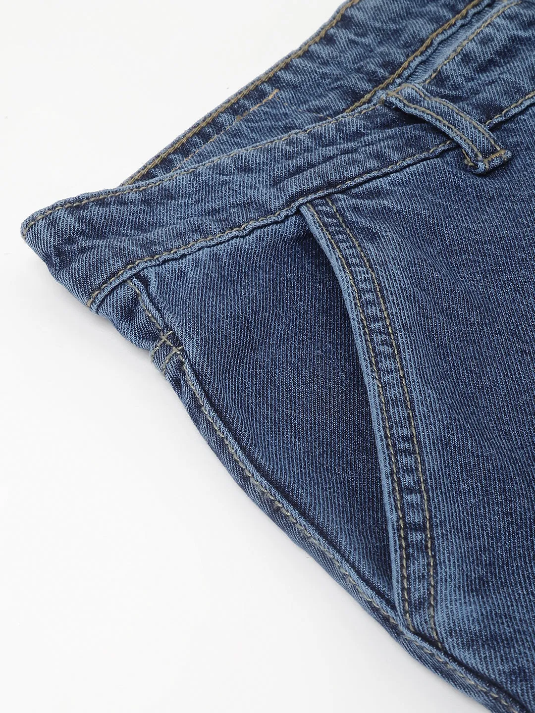 BWOLVES Men's Loose Relaxed Fit Baggy Blue Jeans with 8 Pockets