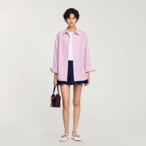 Charlie Striped Rhinestone Shirt Pink