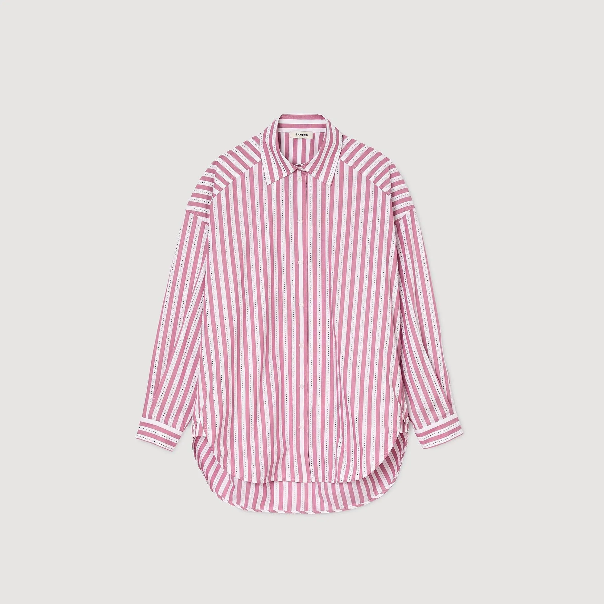 Charlie Striped Rhinestone Shirt Pink