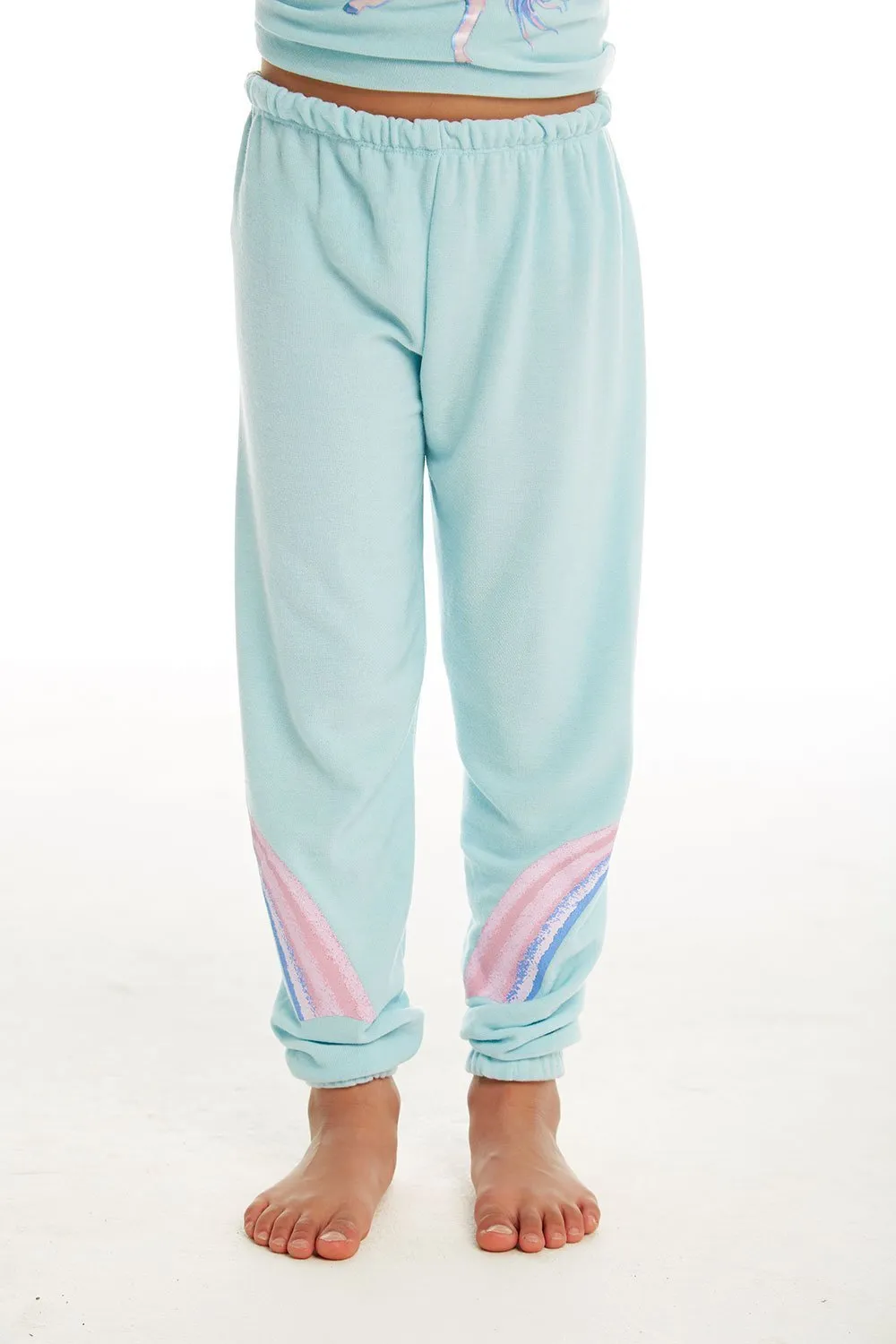 CHASER KIDS - Girls Cozy Knit Lounge Pant "Iridescent Unicorn"
