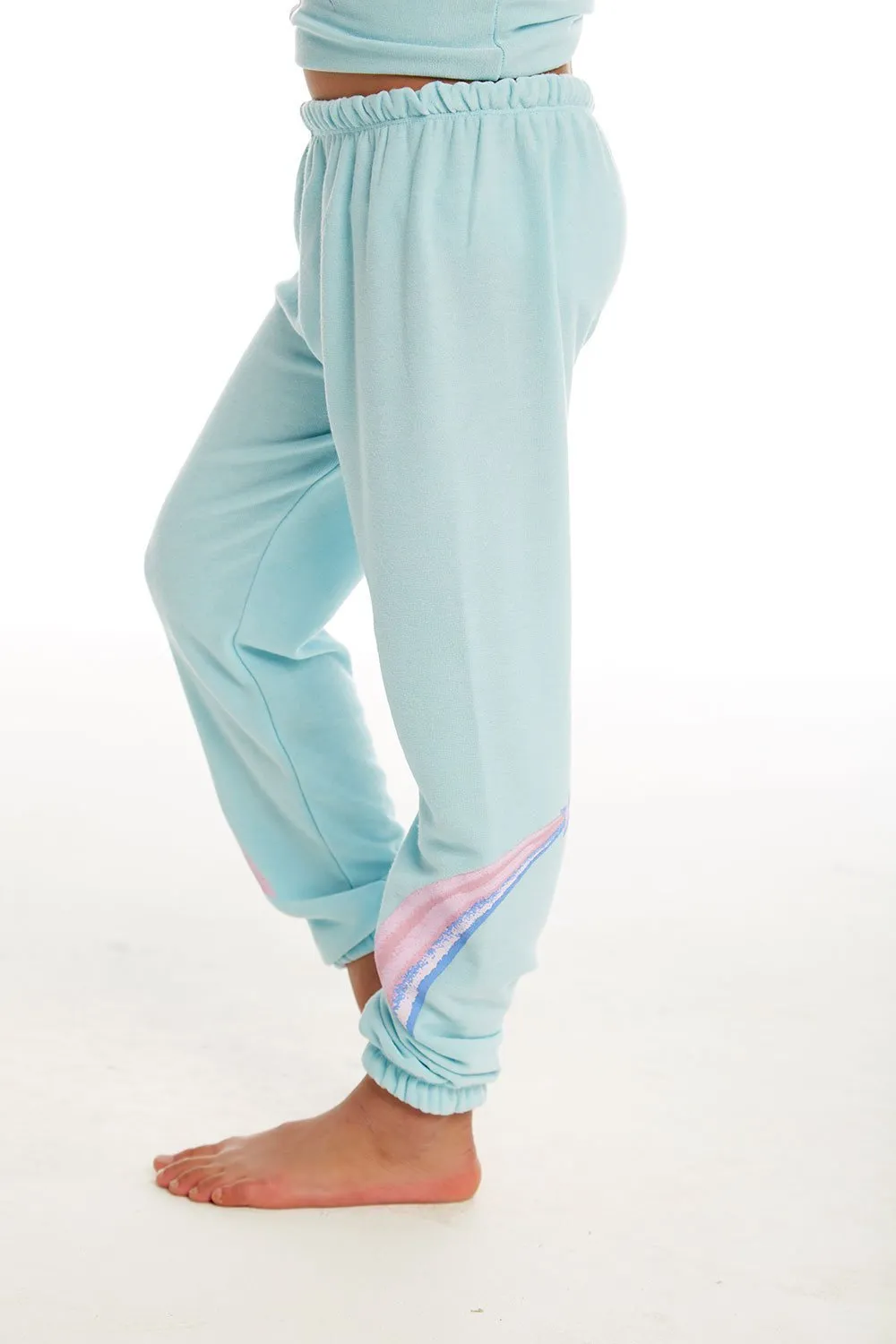 CHASER KIDS - Girls Cozy Knit Lounge Pant "Iridescent Unicorn"