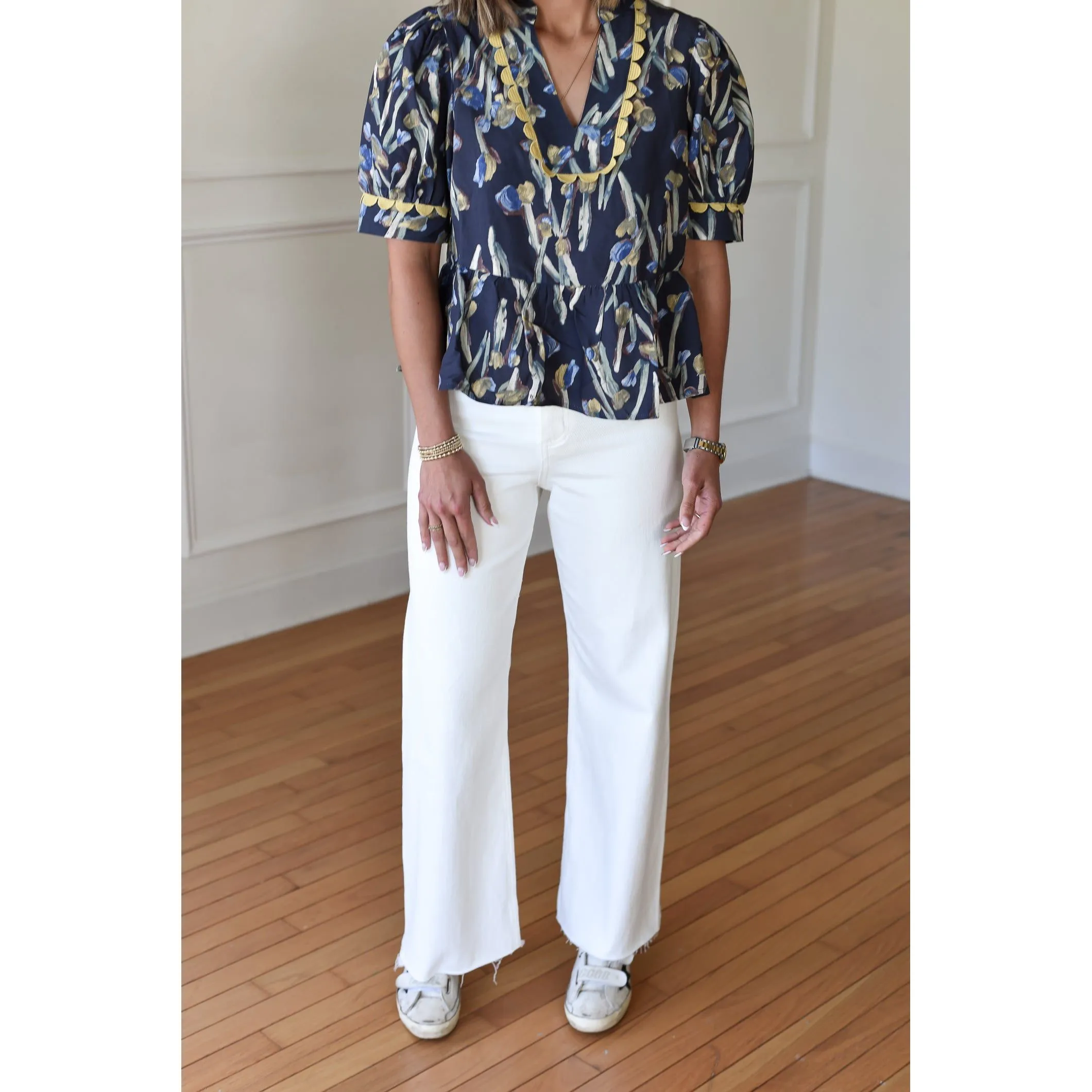 Claire Straight Wide Leg Denim Pants