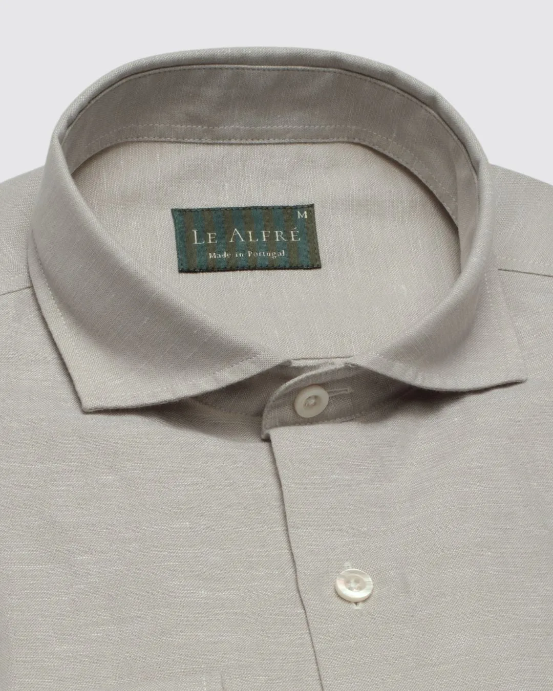 Classic Greige Linen-Blend Shirt