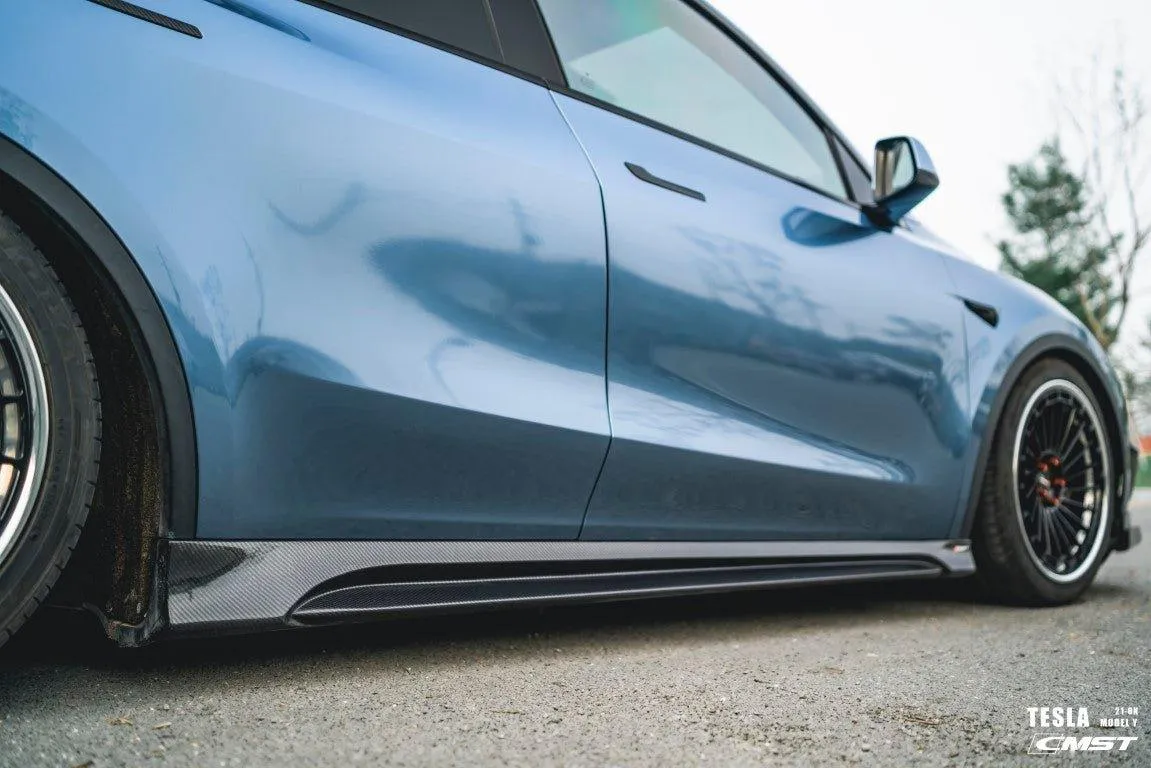 CMST Tuning V2 Side Skirts for Tesla Model Y Performance AWD Long Range RWD Carbon Fiber/FRP