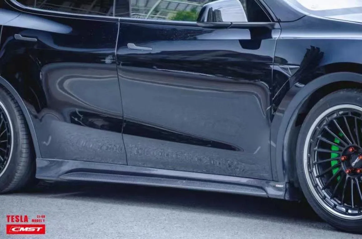 CMST Tuning V2 Side Skirts for Tesla Model Y Performance AWD Long Range RWD Carbon Fiber/FRP