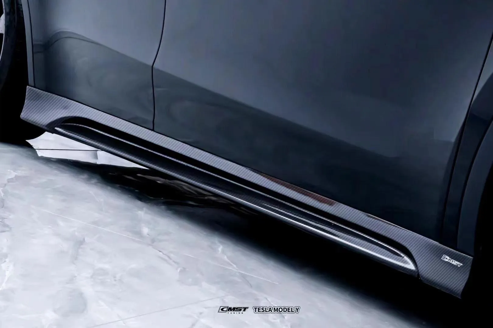 CMST Tuning V2 Side Skirts for Tesla Model Y Performance AWD Long Range RWD Carbon Fiber/FRP