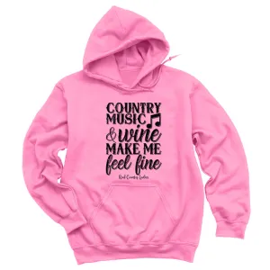Country Music And Wine Black Print Hoodies & Long Sleeves