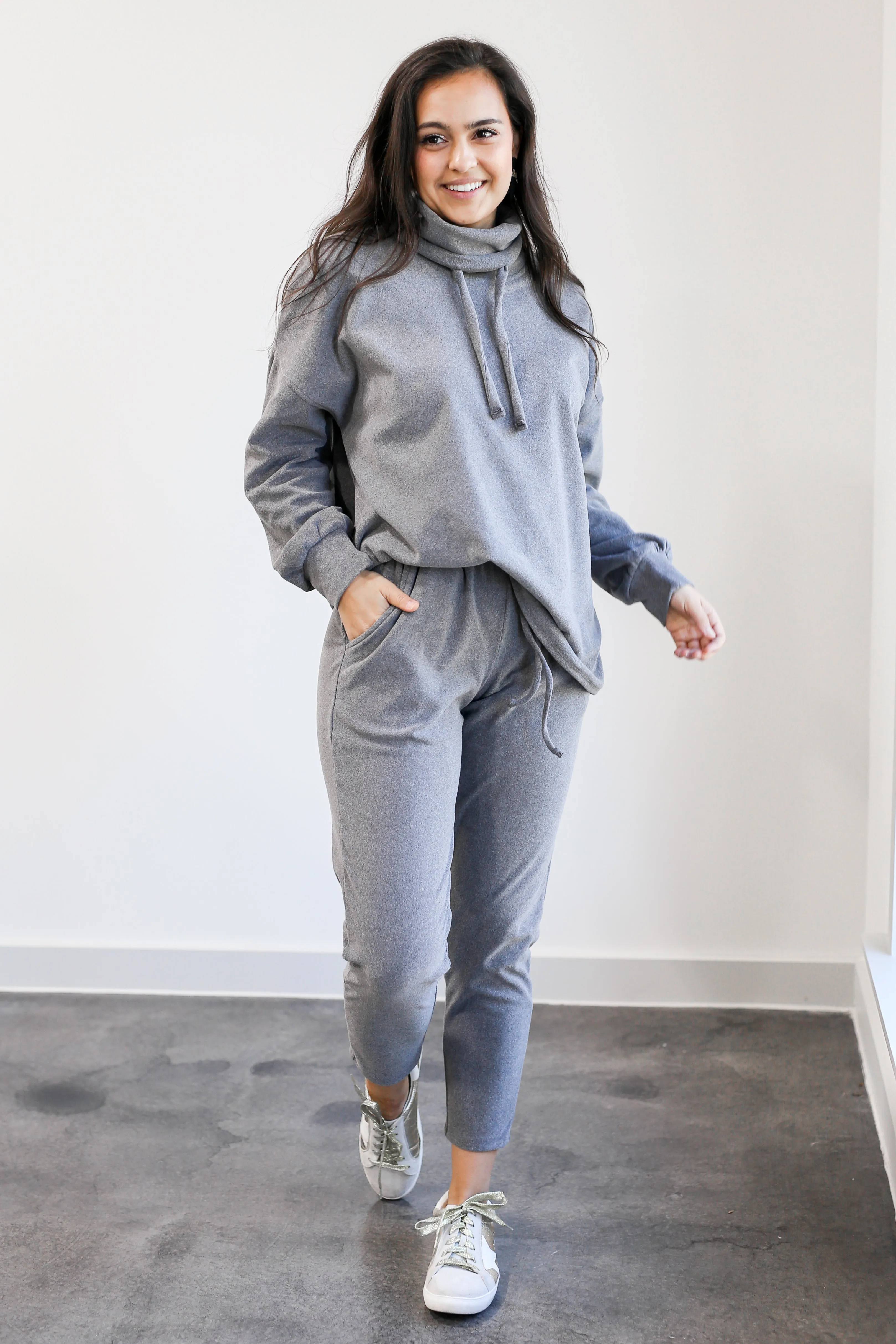 Cozy On The Run Joggers In Charcoal