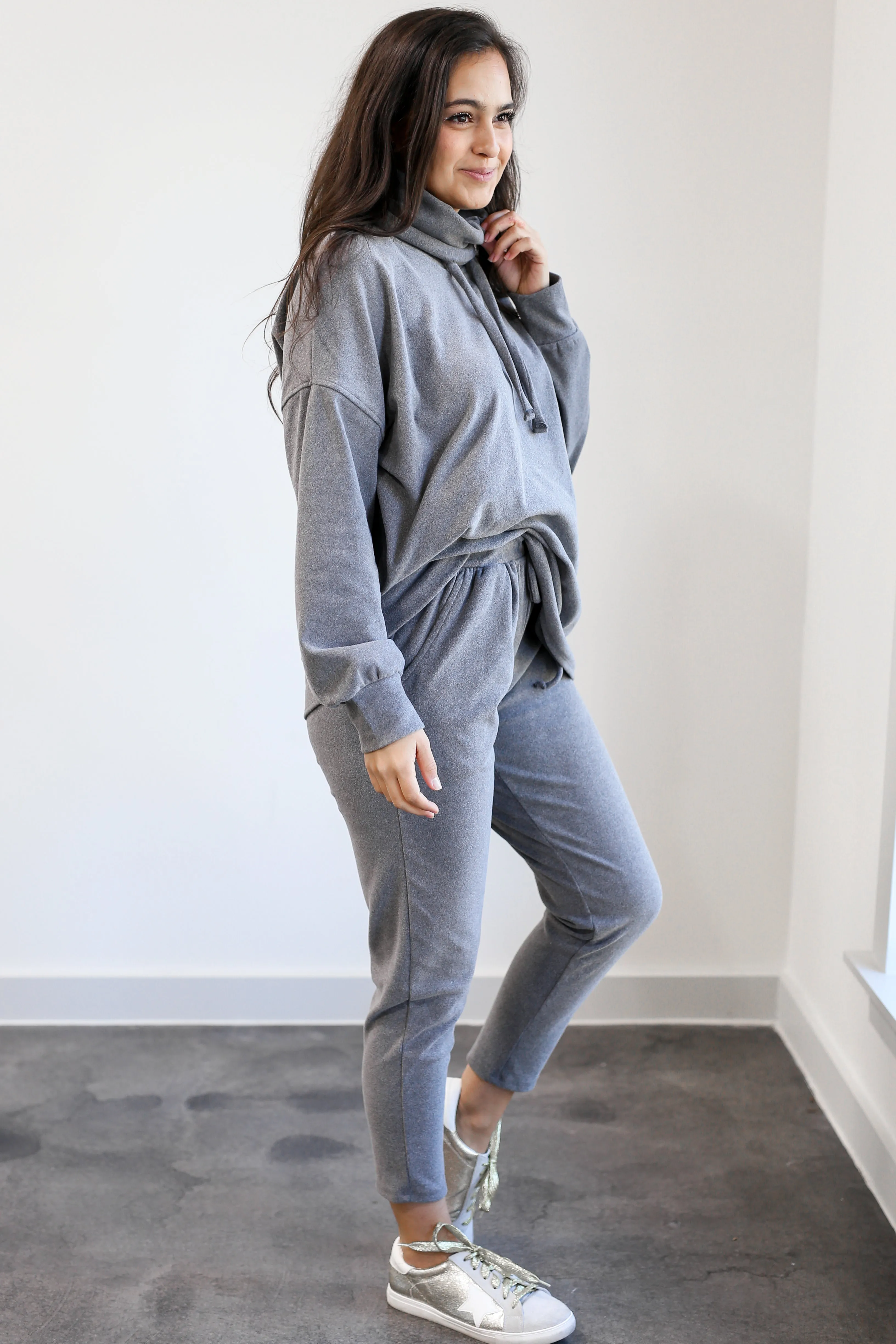 Cozy On The Run Joggers In Charcoal