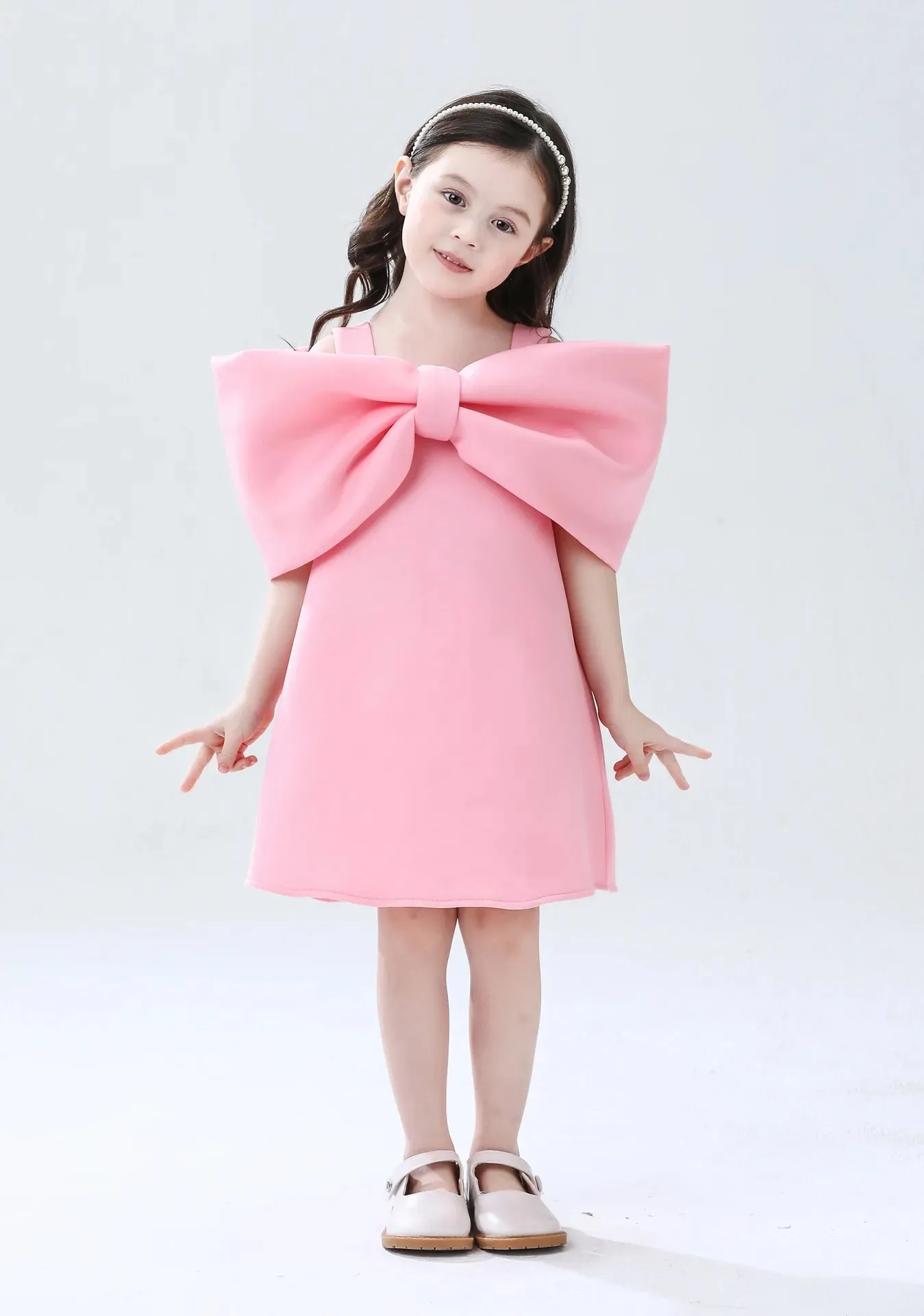 Elegant Big Bow Girls Dress