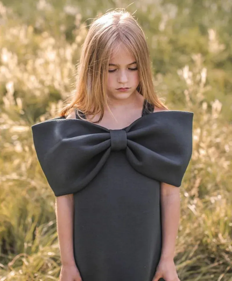 Elegant Big Bow Girls Dress