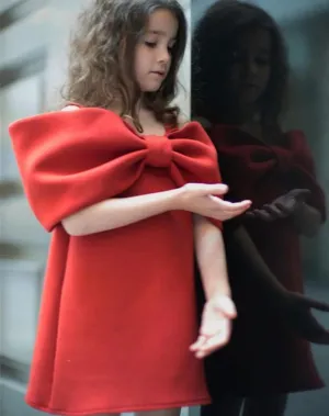 Elegant Big Bow Girls Dress