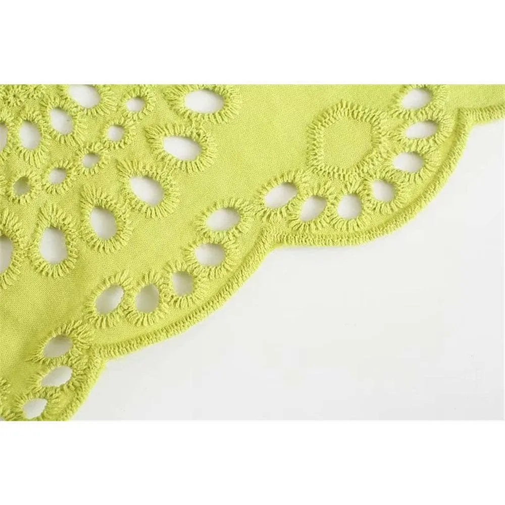 ELEGANT BOWKNOT EMBROIDERED STITCHING DRESS