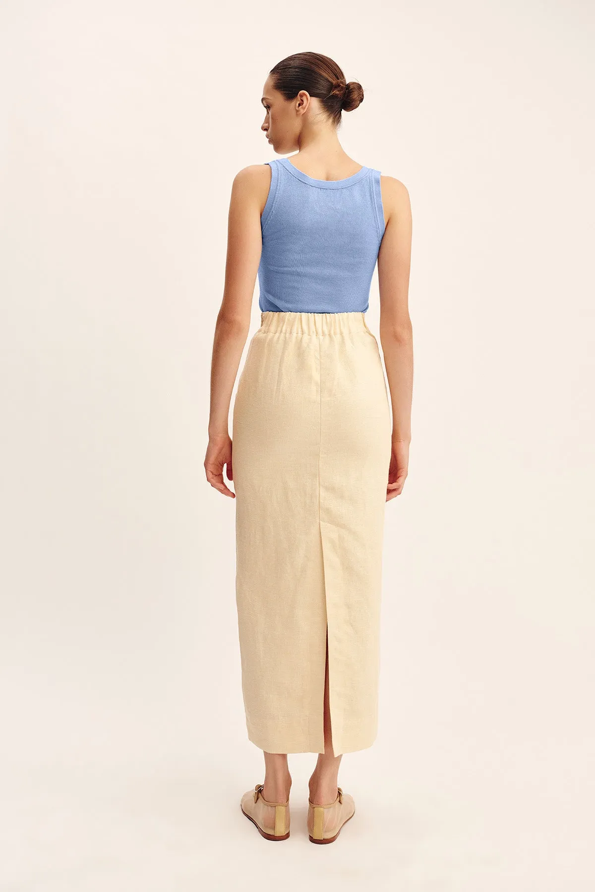EMMA PENCIL SKIRT - DUSTY CITRON