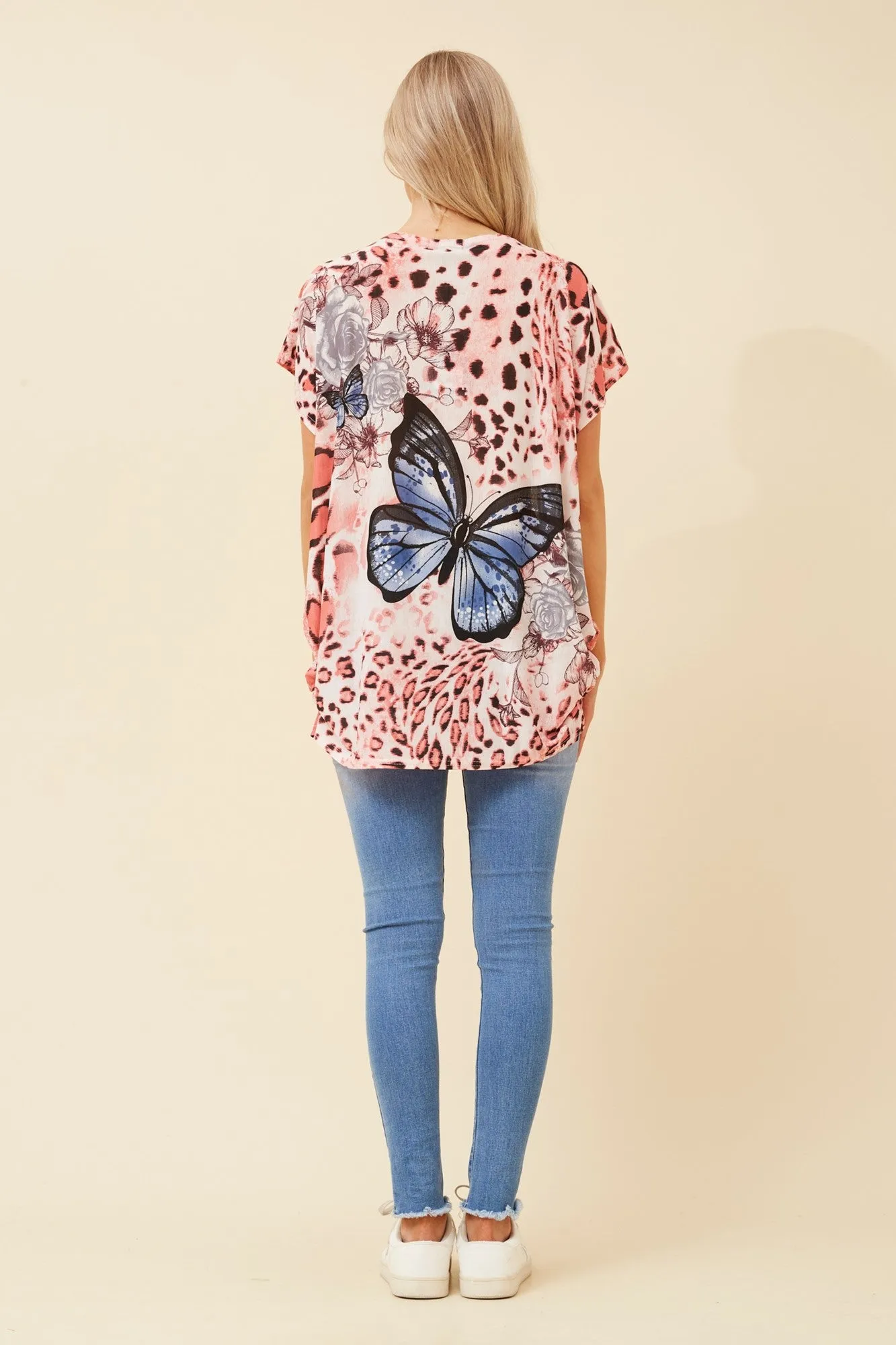 EXCELINA BUTTERLFY PRINT TOP