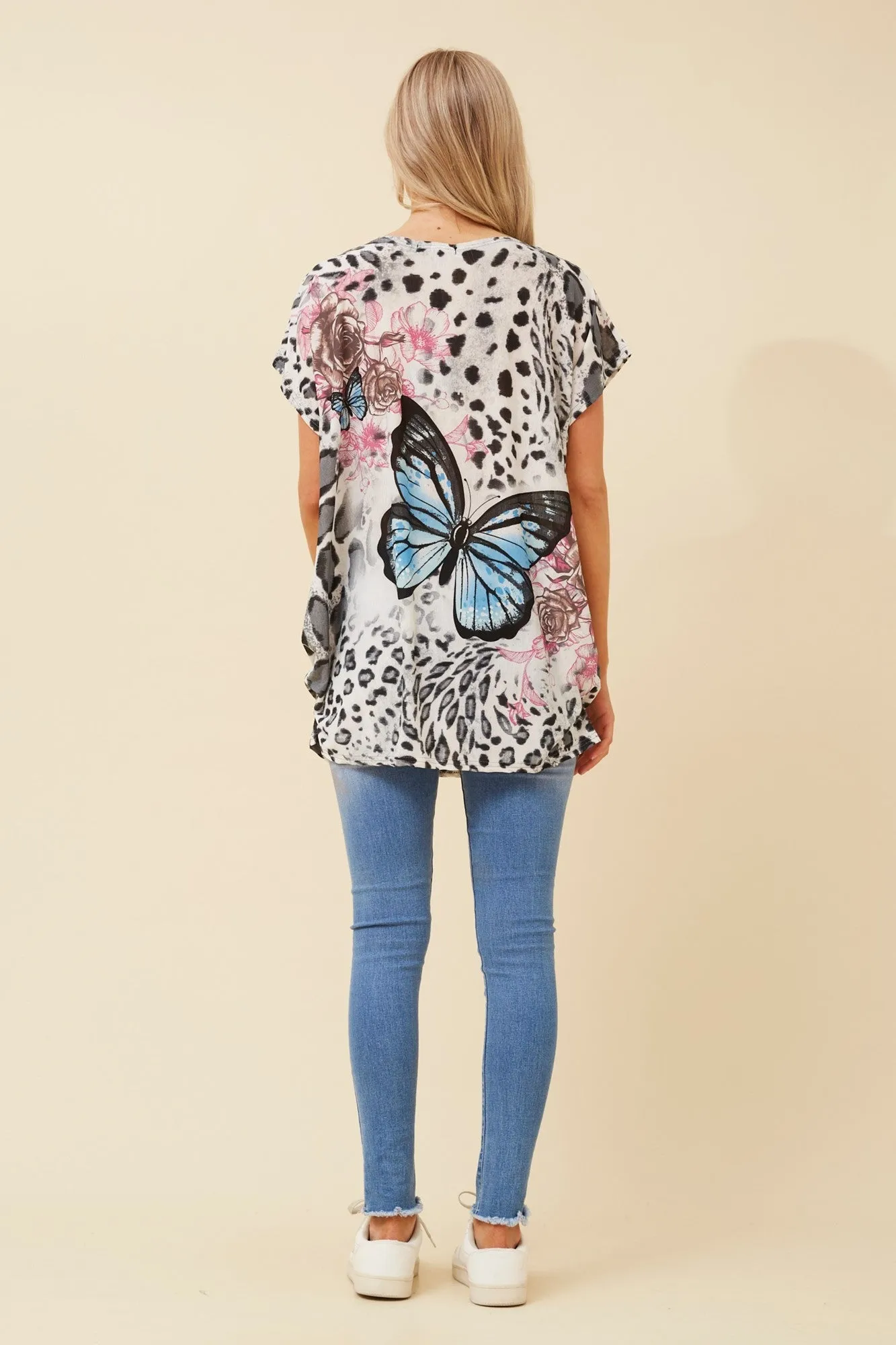 EXCELINA BUTTERLFY PRINT TOP