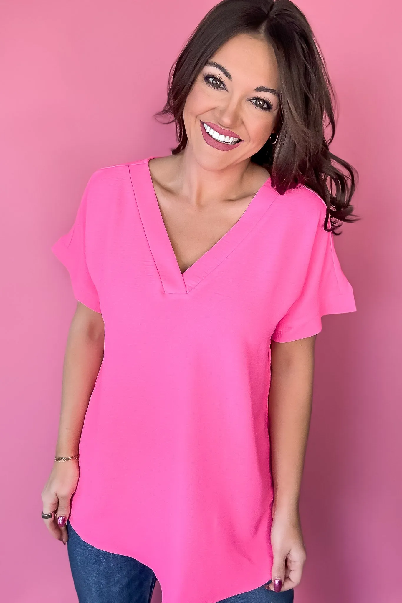 Expecting Fun Fuchsia Top