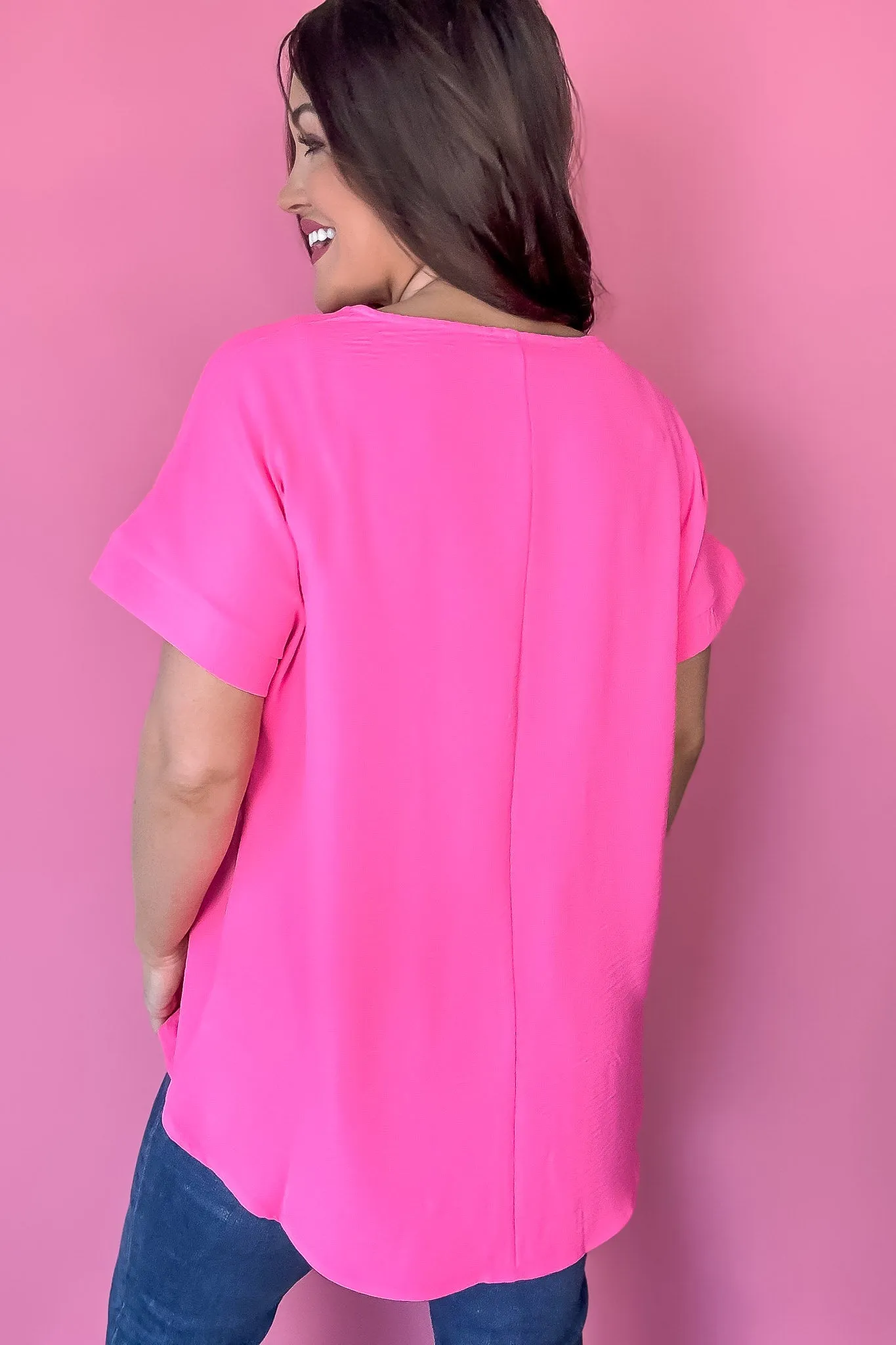 Expecting Fun Fuchsia Top