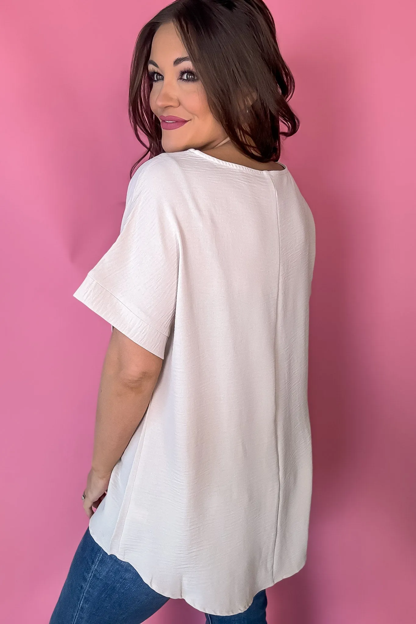 Expecting Fun Sand Beige Top