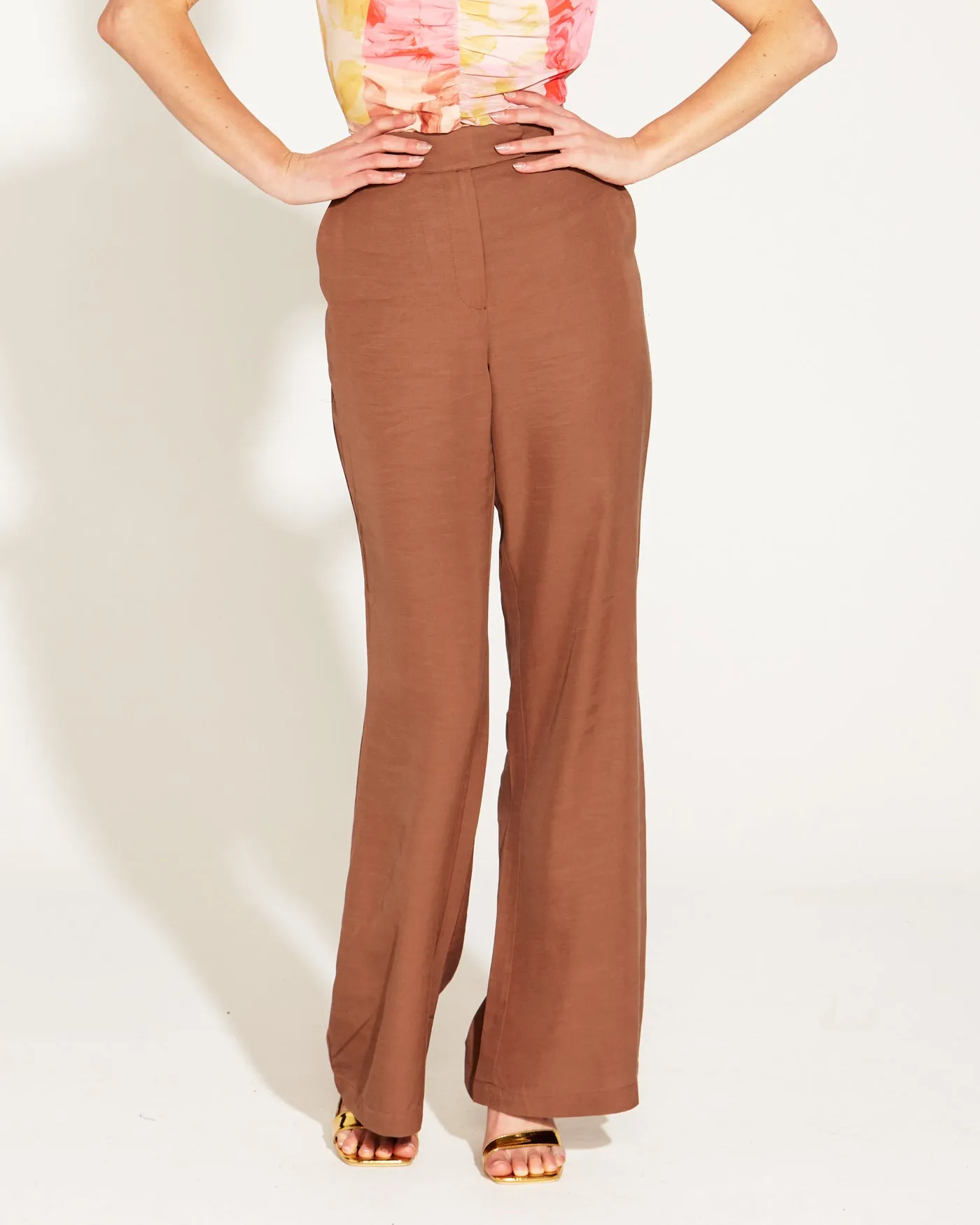 Fate   Becker One and Only High Waisted Flared Pant 17023PWFA -Mocha