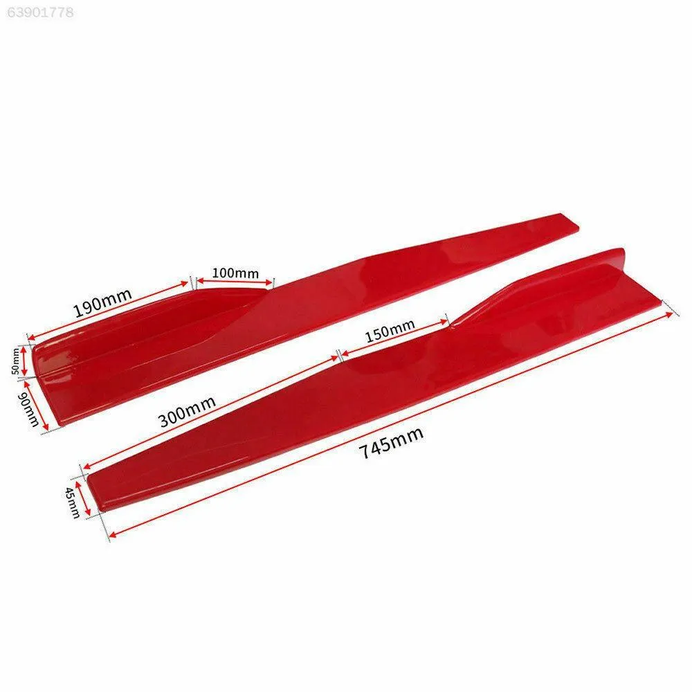 Fit 2008-2020 Cadillac CTS Side Skirts Splitters Spoiler Diffuser Wings (Red)