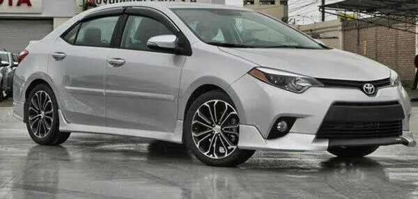 Fit 2014-2019 Toyota Corolla Side Skirts Body Kits (Unpainted Matte Black)