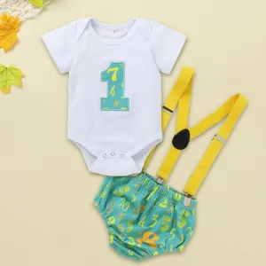 Fun Print Boy's First Birthday Outfit