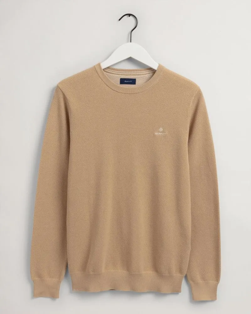 Gant Apparel Mens COTTON PIQUE C-NECK 228/DARK ALMOND