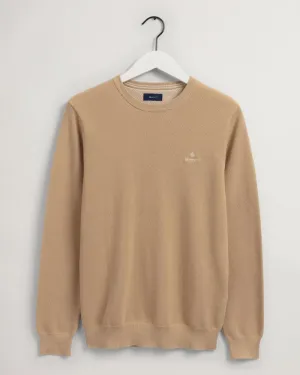Gant Apparel Mens COTTON PIQUE C-NECK 228/DARK ALMOND