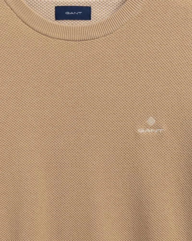 Gant Apparel Mens COTTON PIQUE C-NECK 228/DARK ALMOND