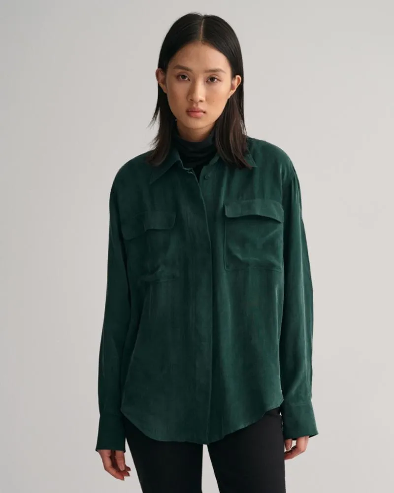 Gant Apparel Womens RELAXED UTILITY SHIRT 374/TARTAN GREEN