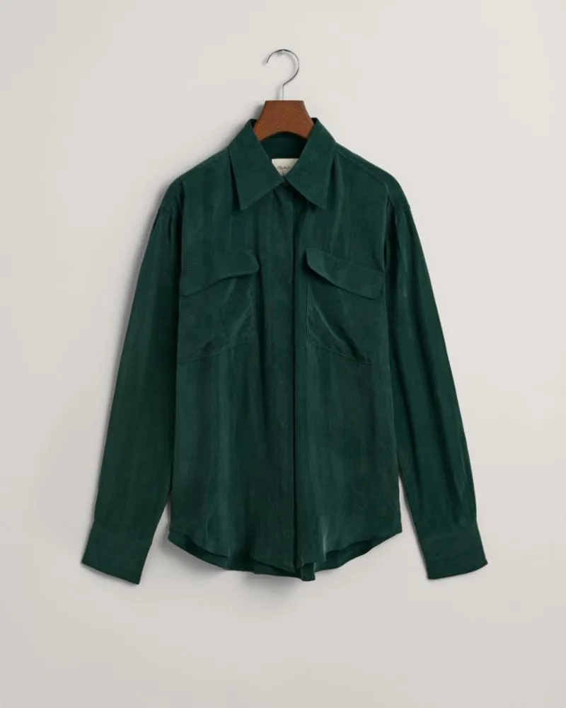 Gant Apparel Womens RELAXED UTILITY SHIRT 374/TARTAN GREEN