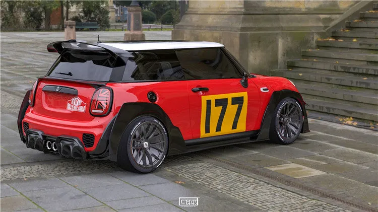 Geex Village Side Skirts for MINI Cooper JCW S Base F56 2014-ON (Fits Both Pre-LCI & LCI) Carbon Fiber/FRP