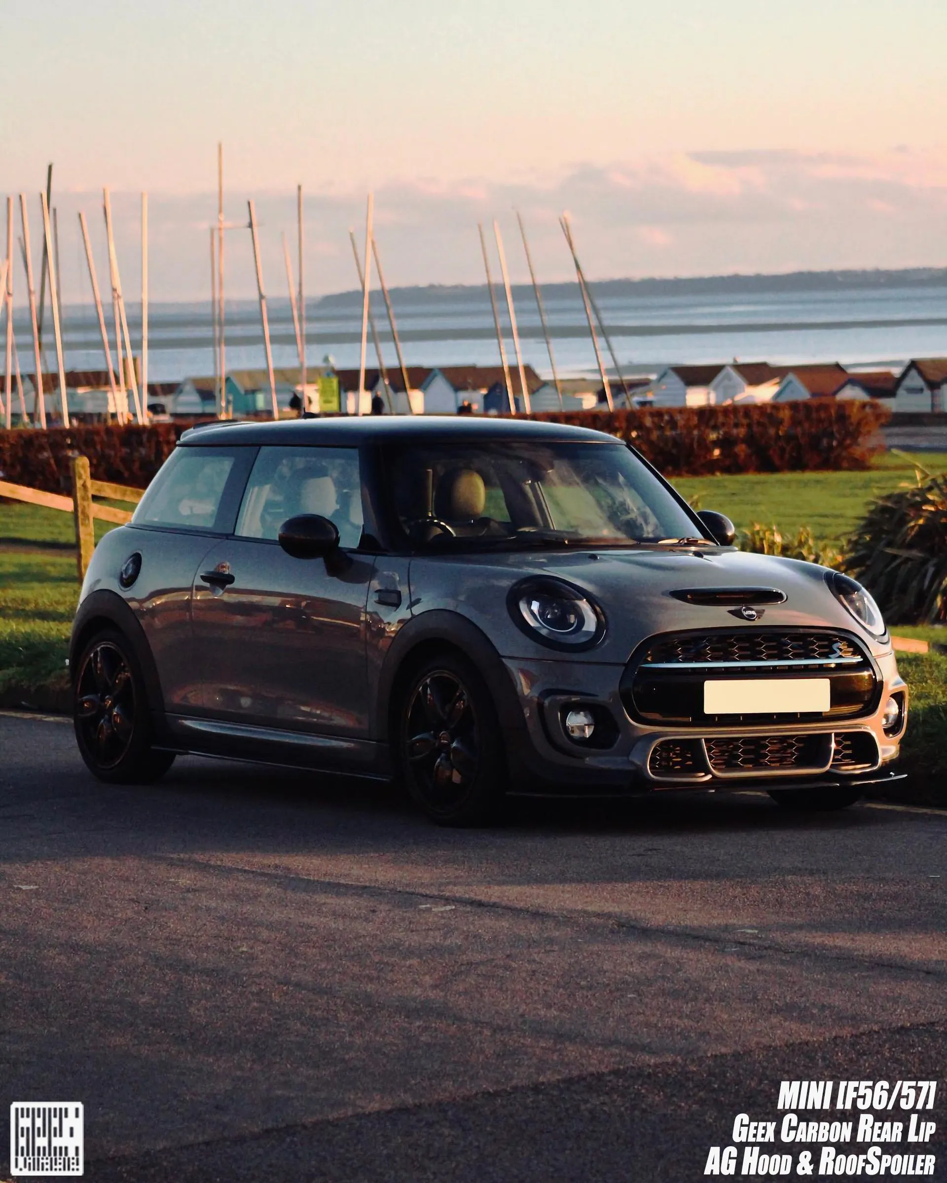Geex Village Side Skirts for MINI Cooper JCW S Base F56 2014-ON (Fits Both Pre-LCI & LCI) Carbon Fiber/FRP
