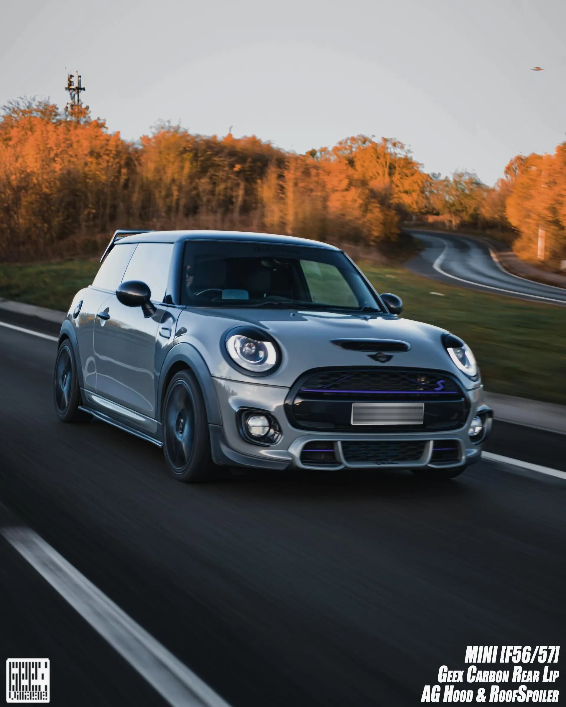 Geex Village Side Skirts for MINI Cooper JCW S Base F56 2014-ON (Fits Both Pre-LCI & LCI) Carbon Fiber/FRP