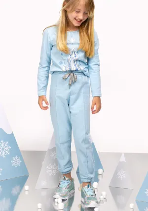 Girl's Bluish Joggers