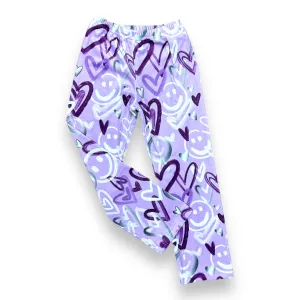 Graffiti Love Smiles Fuzzy Pants