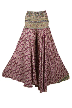 Handmade Bohemian Wide-Leg Pants in Deep Maroon – Flowy & Elegant SM