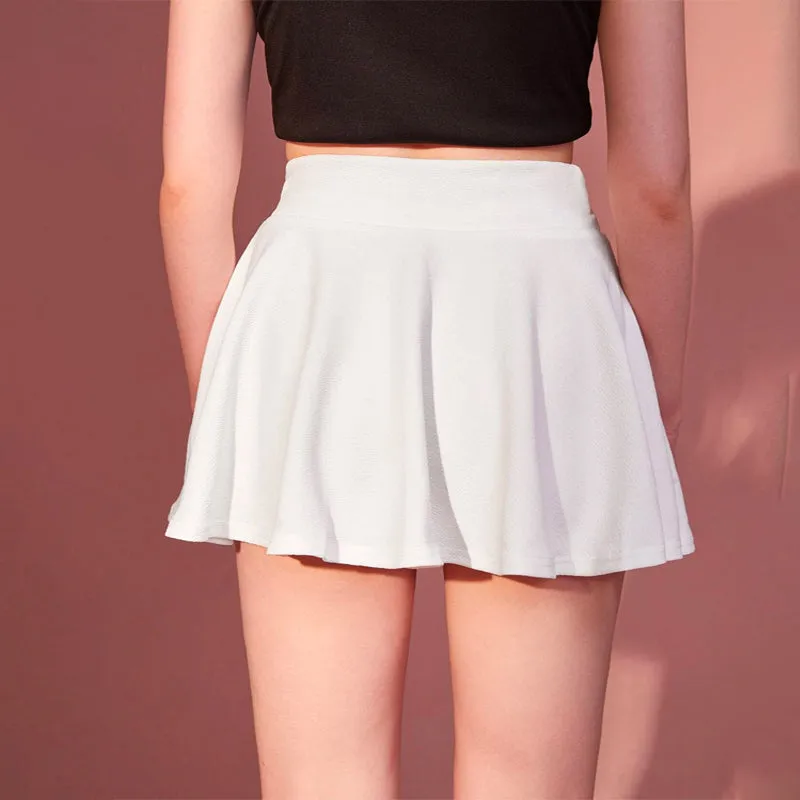 High Waist Solid Flared  Skirt