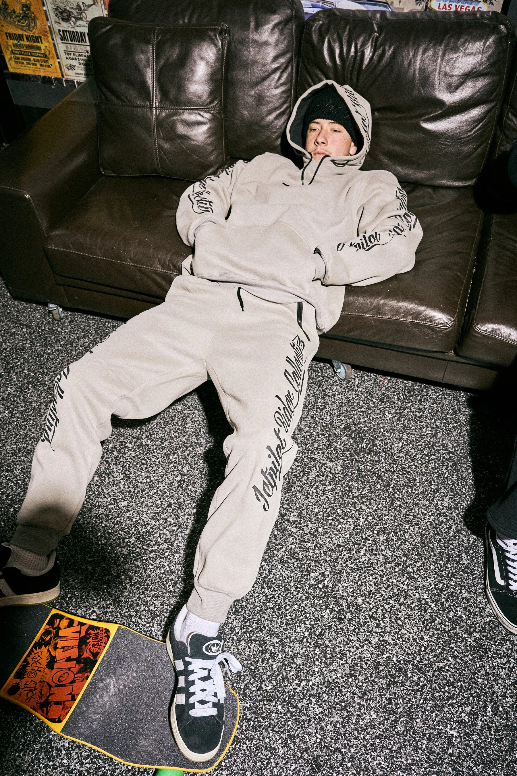 Jetpilot Dark Script Track Pant - Storm