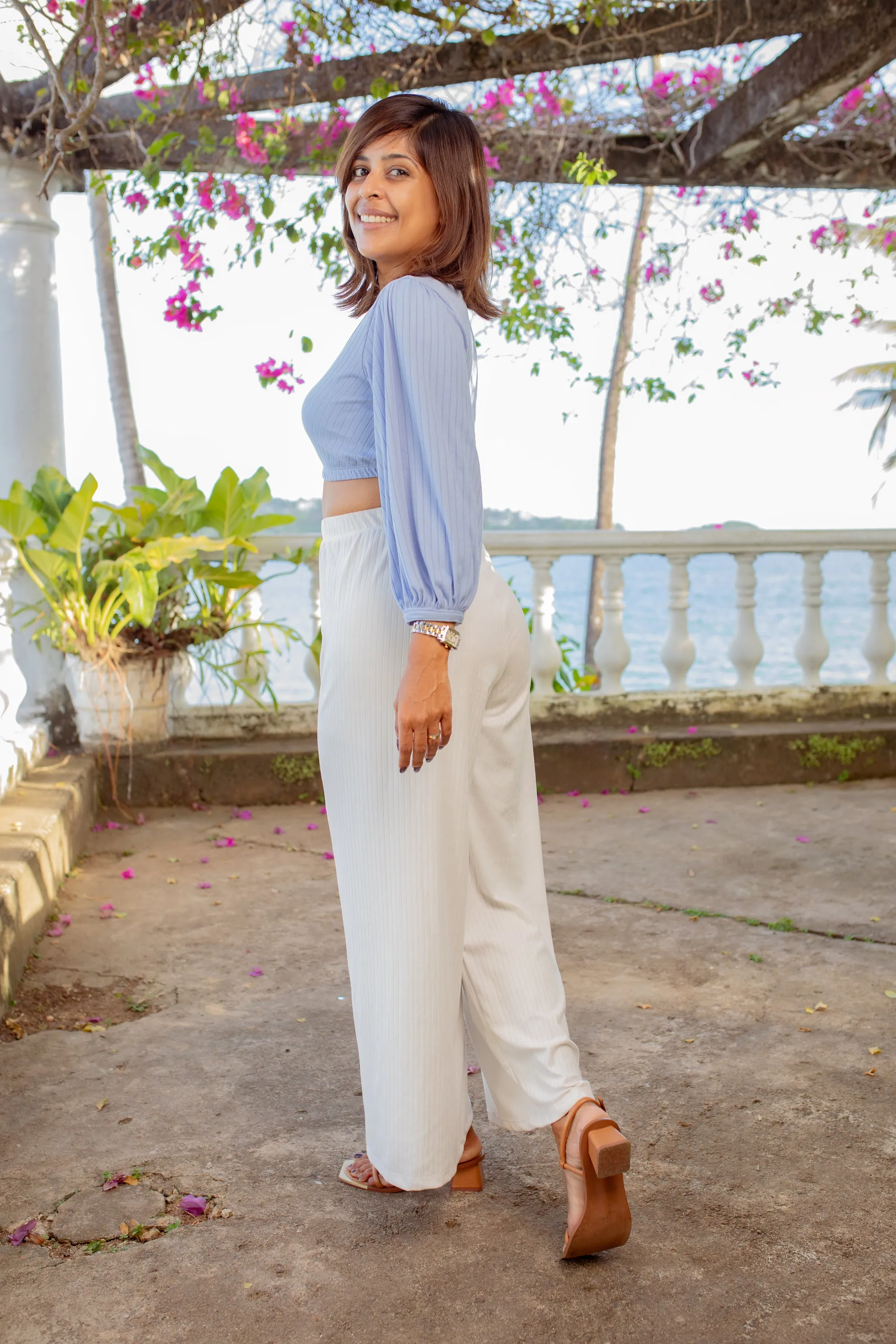 Juniper Wide Legged Pant-White