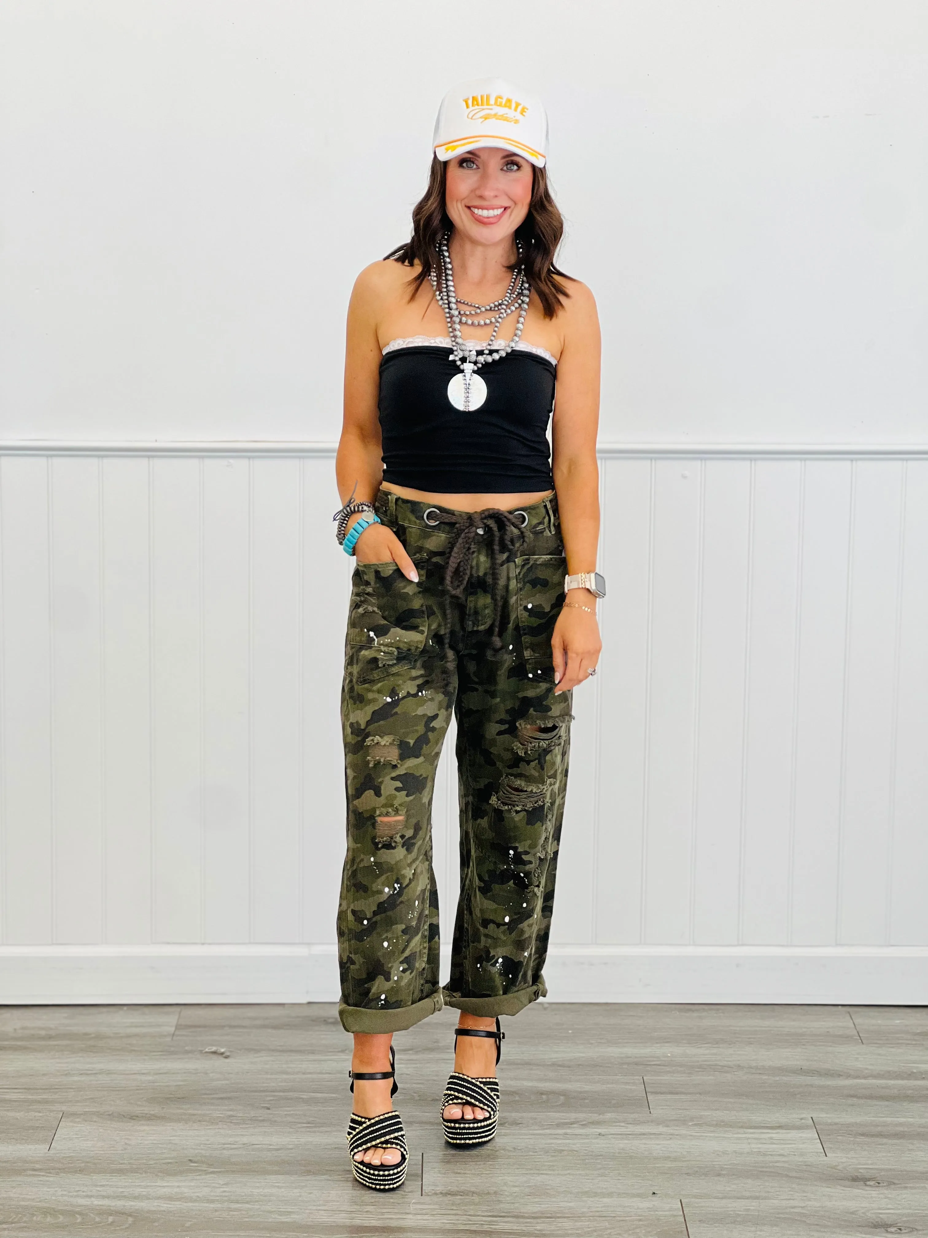 Oli & Hali Distressed Camo Pants (Reg.)-2 Colors