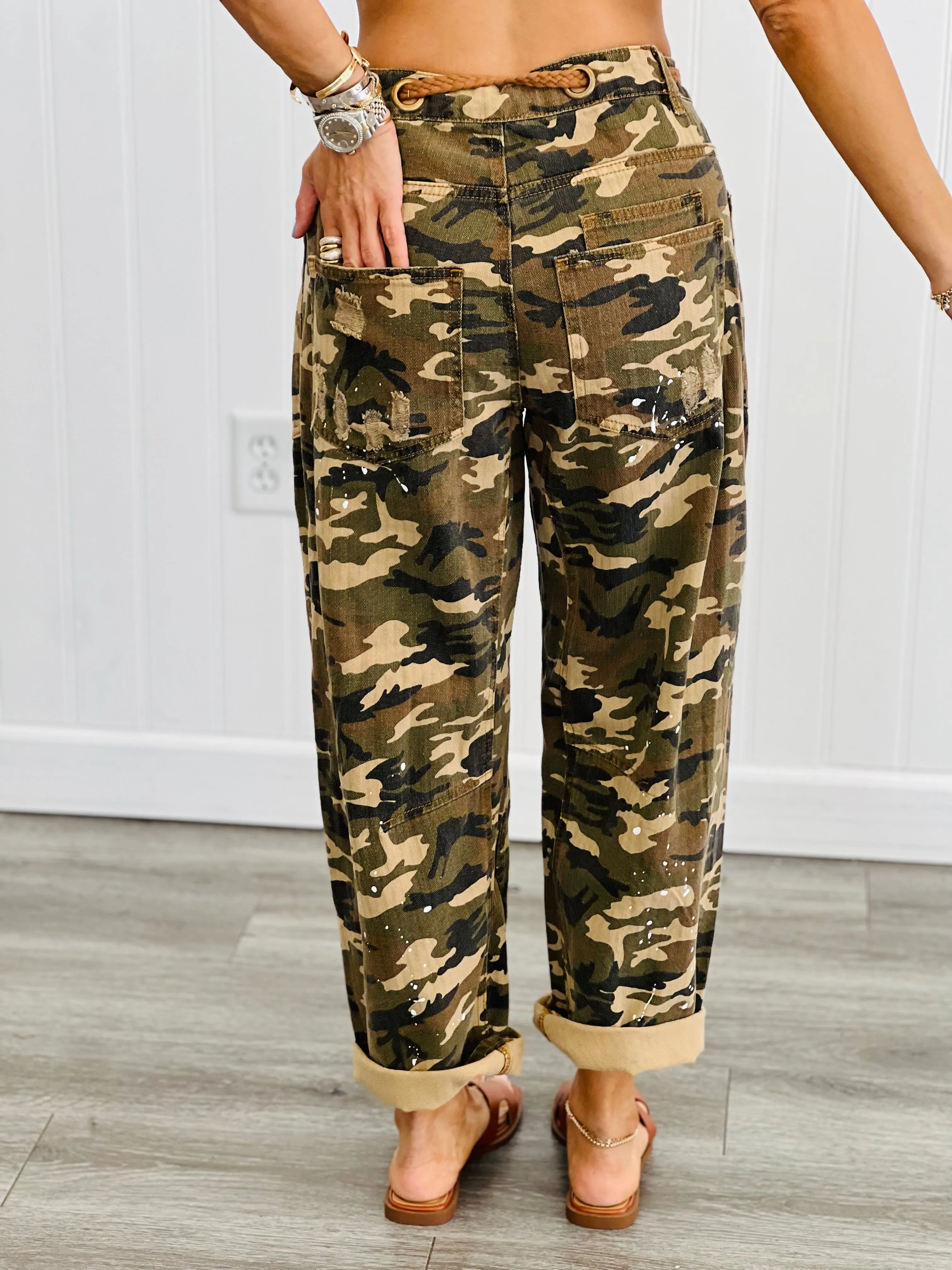 Oli & Hali Distressed Camo Pants (Reg.)-2 Colors