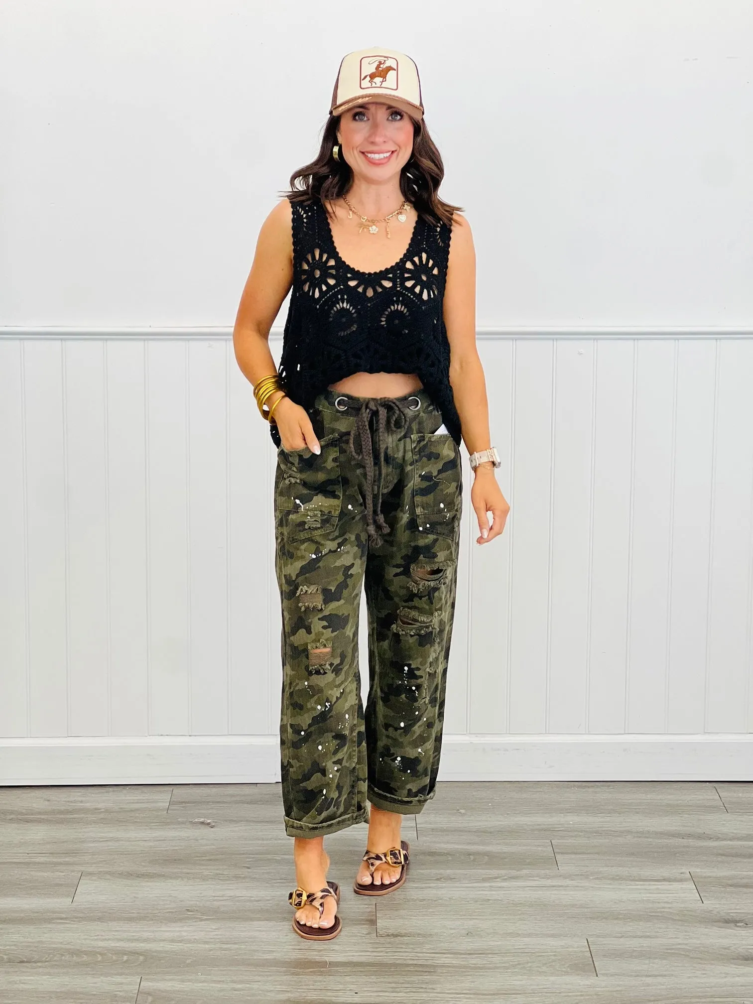 Oli & Hali Distressed Camo Pants (Reg.)-2 Colors